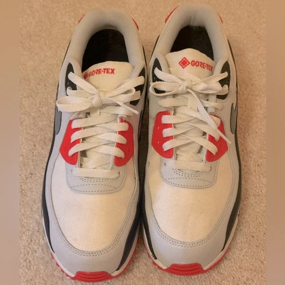 Mens Nike Air Max 90 GTX FD5810-101 White/Black/Bright Crimson No Box size 10.5 - Picture 8 of 10